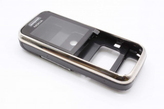 Nokia 6233 - корпус, без средней части, цвет черный, без панели АКБ