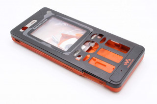 Sony Ericsson W880 - корпус (цвет - черный, оранжевая задняя часть)