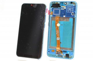 Дисплей Honor 10 (COL-L29), с сенсором отпечатка пальца, в синей рамке, К-1