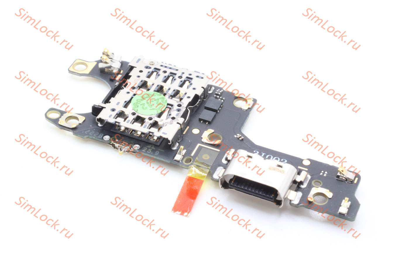 Нижняя плата (шлейф) Honor 70 (FNE-NX9) с разъемом зарядки и считывателем SIM, оригинал