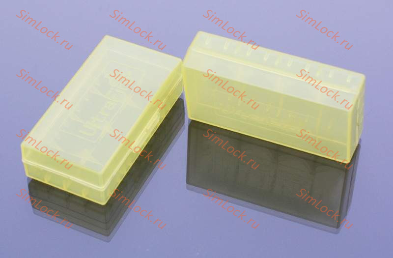 Коробочка для 2-х аккумов 18650 или 4-х 16340 - желтая