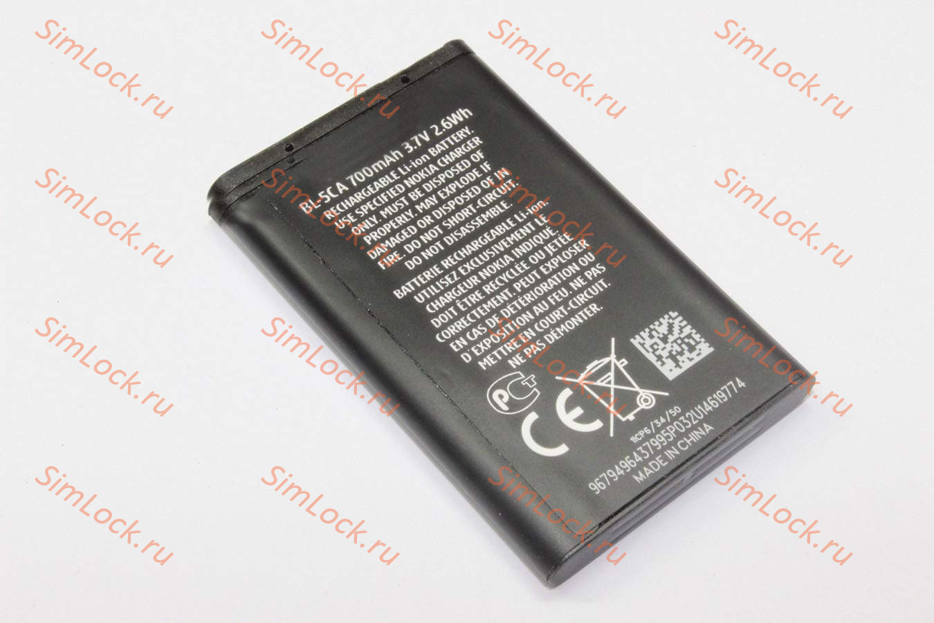 Аккумулятор BL-5CA,  Nokia 1100, 1112, 1200, 1208, 1209, 1600, 1650, 1680c, 2323, 2330c, 2610, 2626, 2700c, 3109c, 3110c, 3610f, 5130, 6085, 6267, 6555, 6680, E50, E60, N70, N72, N71, N91, K-1