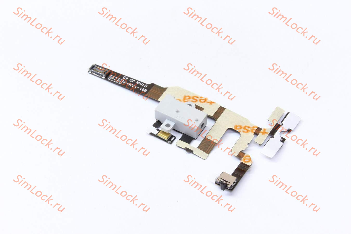 Шлейф iPhone 4S с разъемом гарнитуры и кнопками громкости - белый, К-3