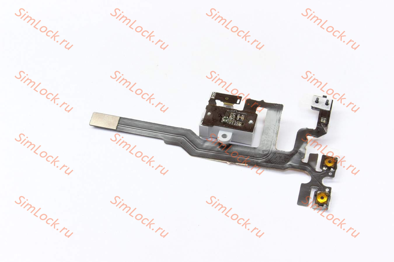 Шлейф iPhone 4S с разъемом гарнитуры и кнопками громкости - белый, К-3