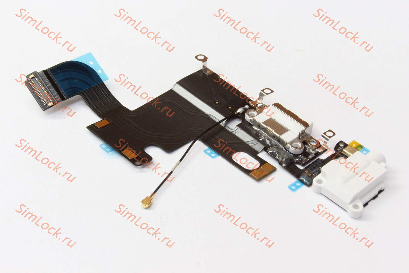 Шлейф iPhone 6 с разъемом зарядки, белый, К-3