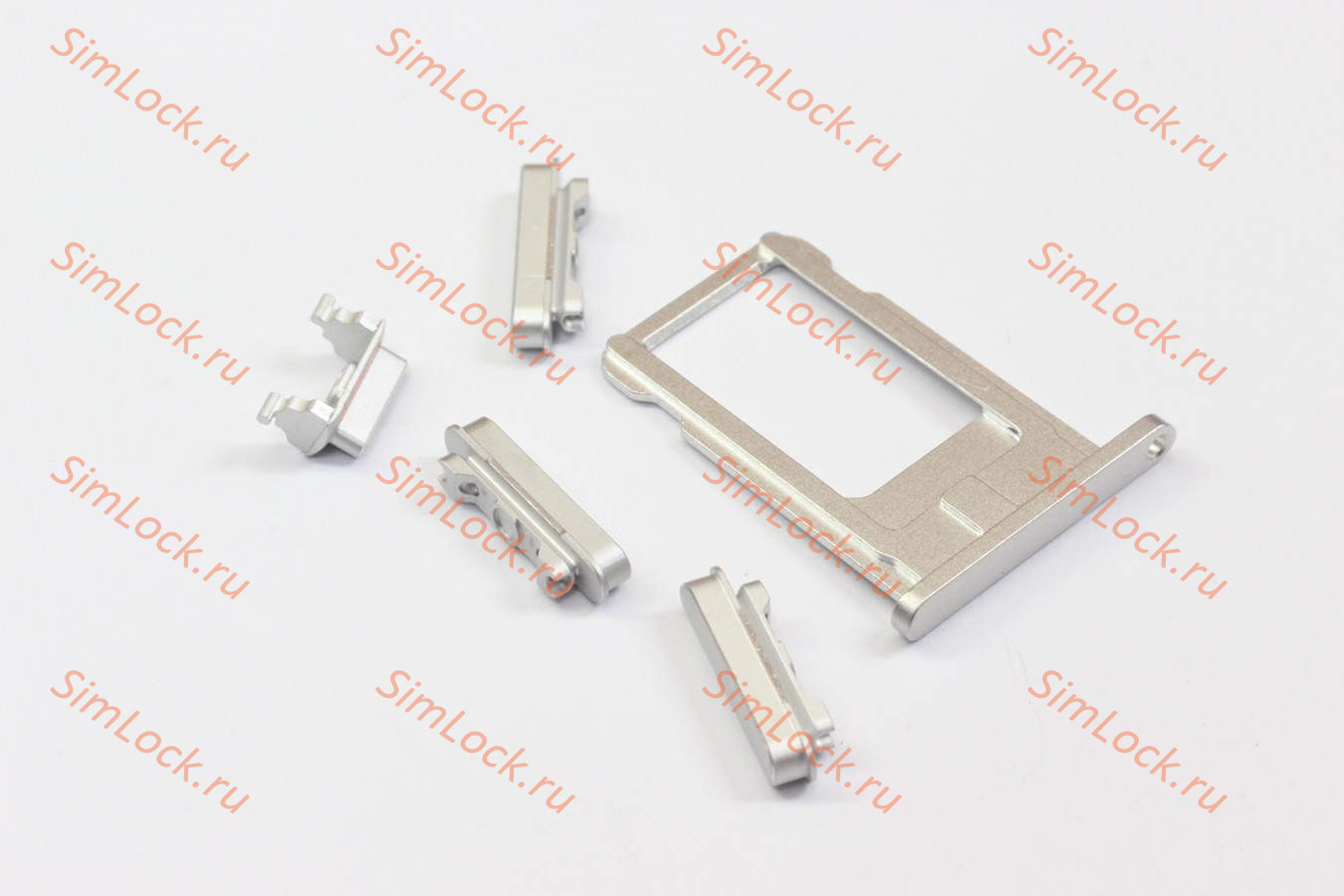 Комплект кнопок: (громкости, вибро и питания) iPhone 6, серебро