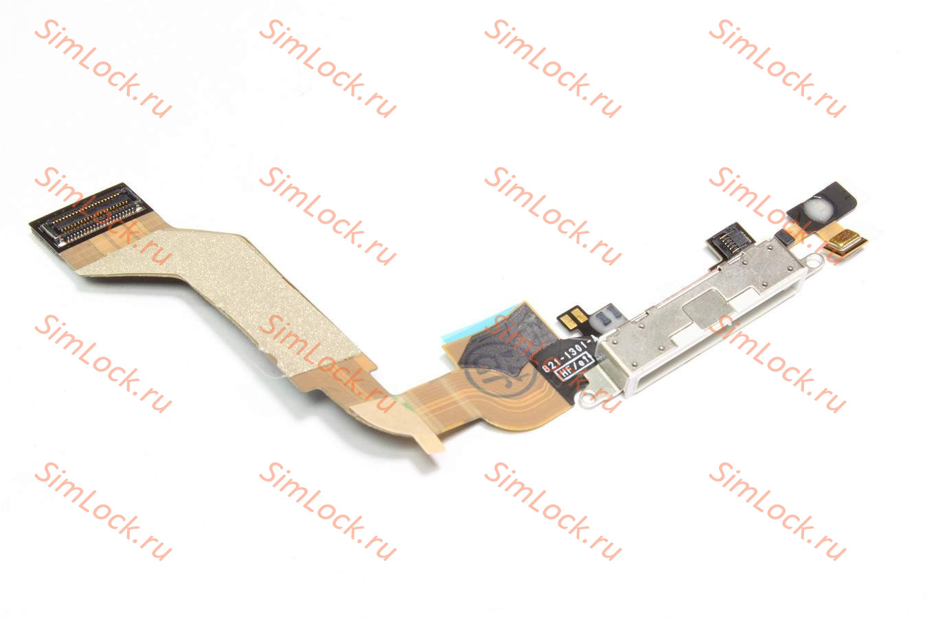 Шлейф iPhone 4S с разъемом зарядки, белый, К-3