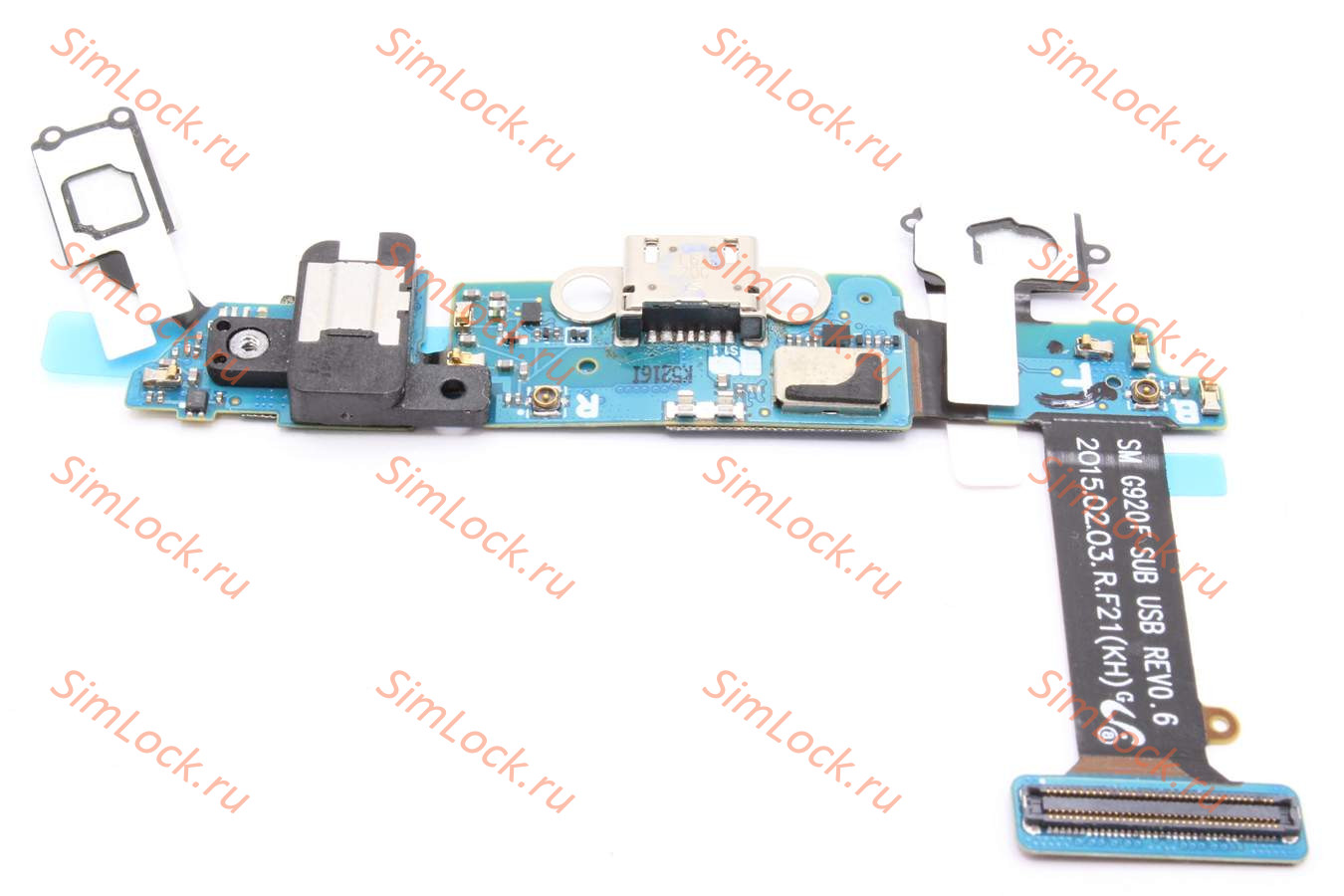 Нижняя плата (шлейф) Samsung G920F Galaxy S6 с разъемом зарядки, К-1