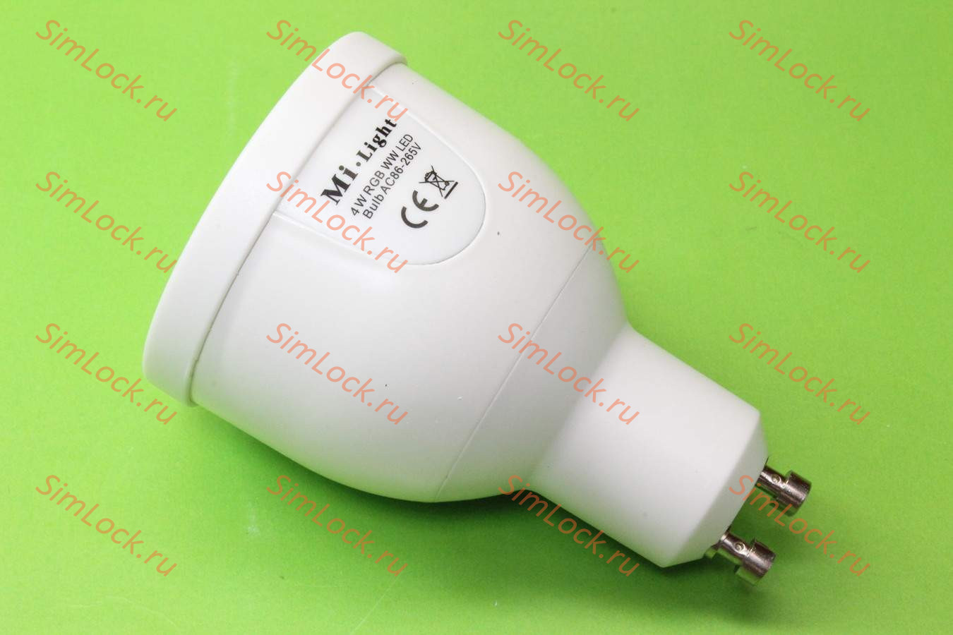 Светодиодная лампа MiLight-JH010W, RGB + теплый белый, 86-265 вольт, 4 ватт, цоколь GU10, угол рассеивания 140 град, 320 люкс, управление с пульта ДУ, смартфона и через интернет