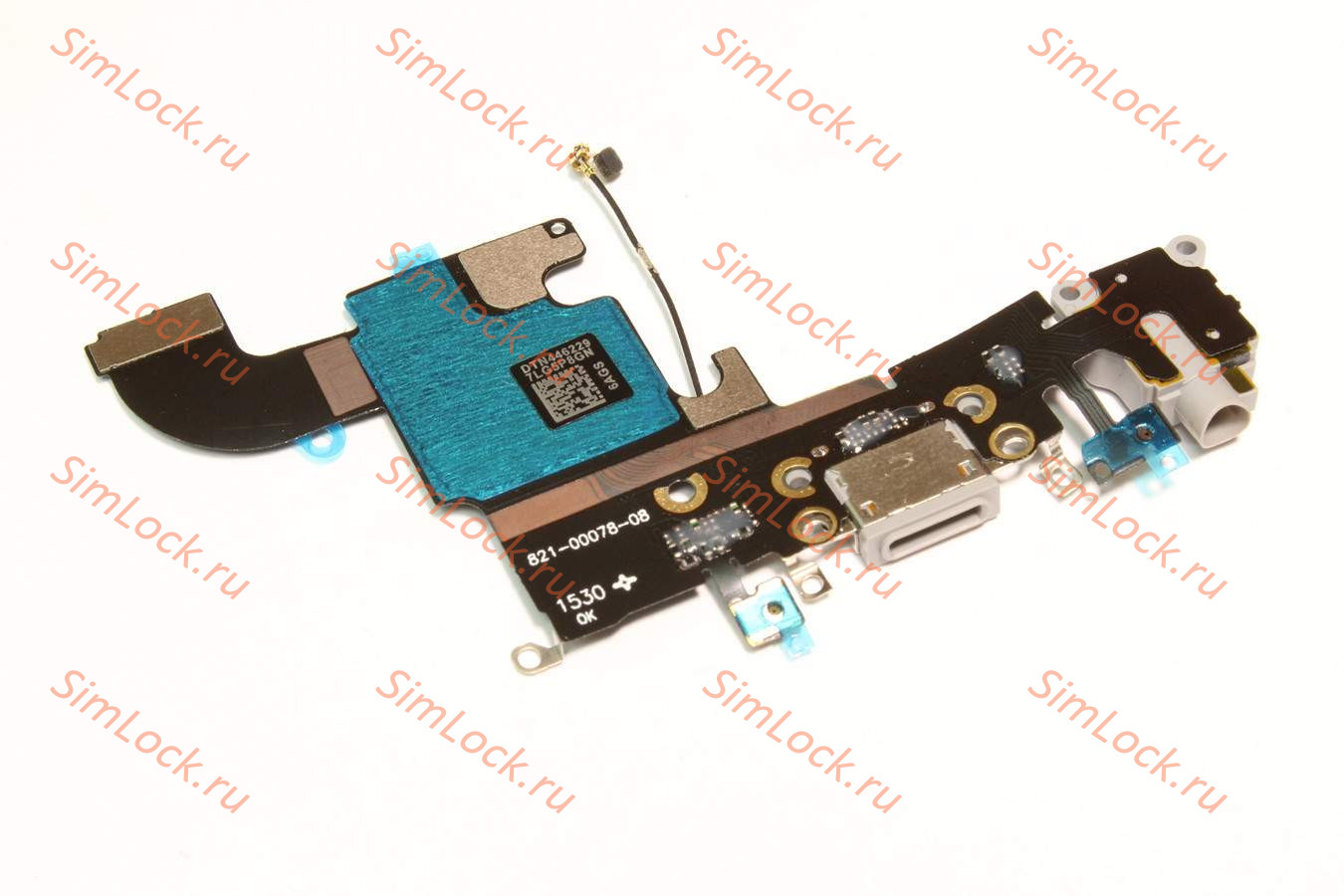 Шлейф iPhone 6S с разъемом зарядки, серый, К-3