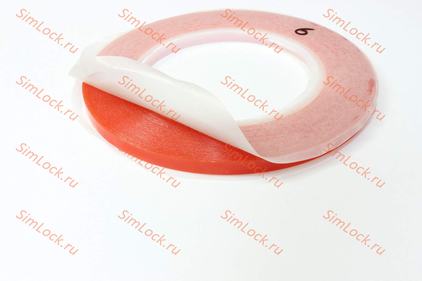 Скотч RED двухсторонний, прозрачный, толщина 0,2мм, ширина 6мм, длина 25м