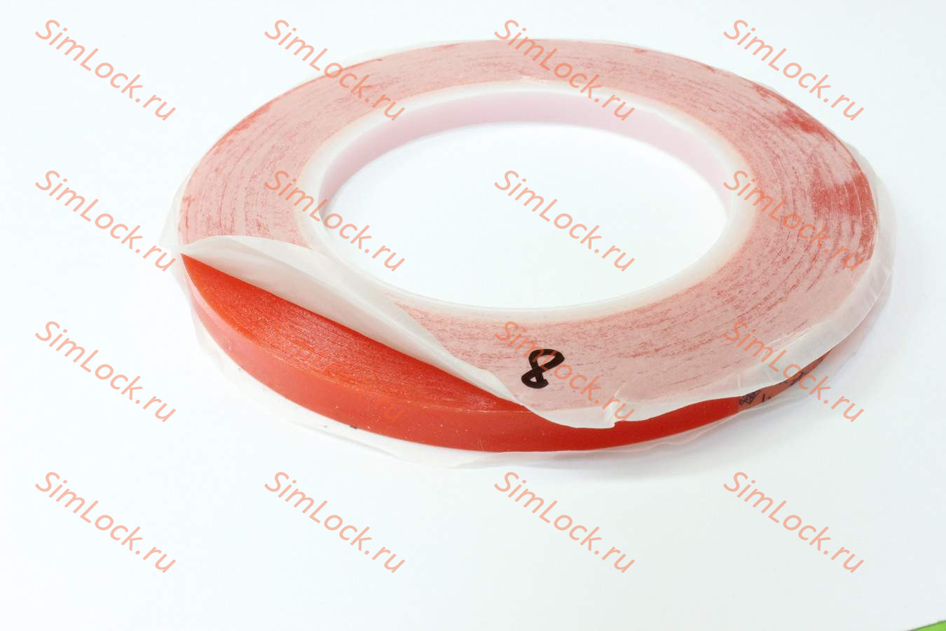 Скотч RED двухсторонний, прозрачный, толщина 0,2мм, ширина 8мм, длина 25м