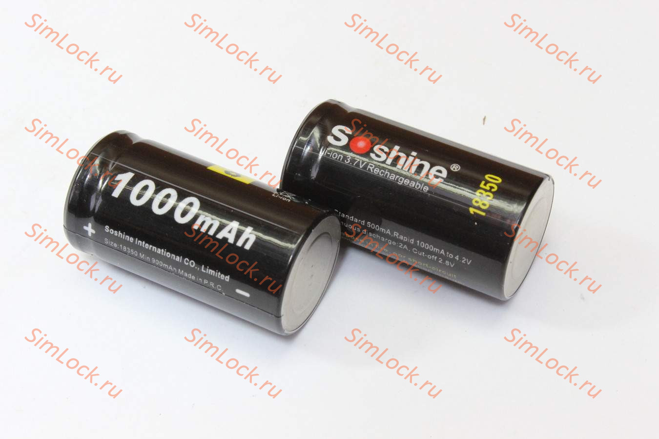 Аккумулятор 18350 Soshine - 3,7В / 1000 mah, незащищенный