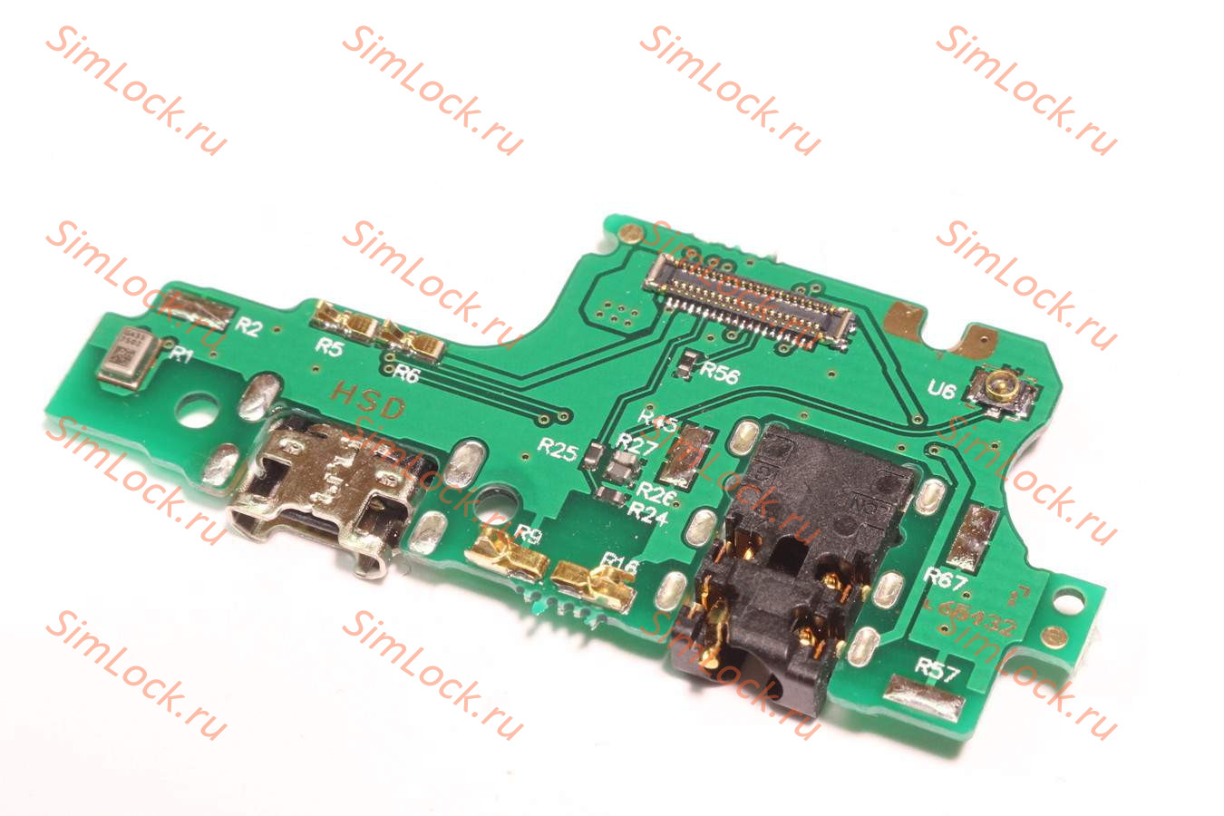 Нижняя плата (шлейф) Huawei Y9 (2018) с разъемом зарядки, К-3