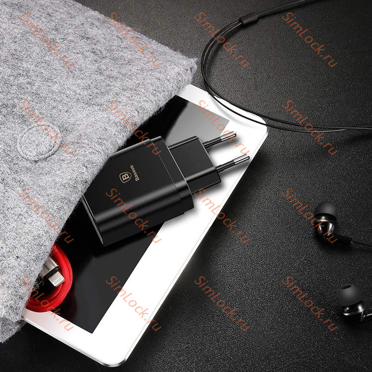 СЗУ Baseus Mirror Lake Intelligent Digital Display 3 USB, 3.4A, черный, CCALL-BH01