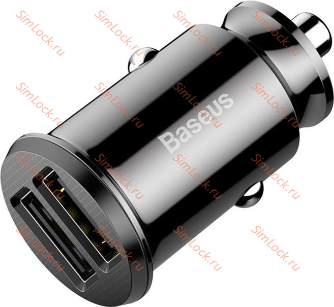 АЗУ Baseus Grain Car Charger, Dual USB 5V 3.1A, черный, CCALL-ML01