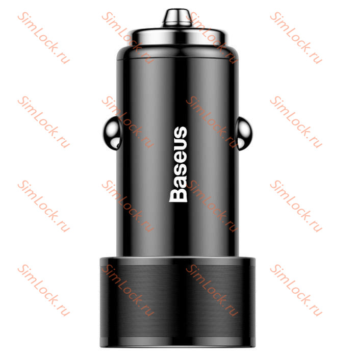 АЗУ Baseus Small Screw Dual-USB Quick Charge Car Charger 36W, черный, CAXLD-B01