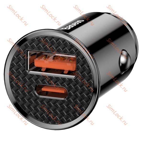 АЗУ Baseus Circular Plastic A+C 30W PPS Car Charger, PD3.0, QC4.0+, SCP, FCP, AFC, черный, CCALL-YS01