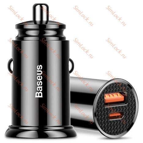 АЗУ Baseus Circular Plastic A+C 30W PPS Car Charger, PD3.0, QC4.0+, SCP, FCP, AFC, черный, CCALL-YS01