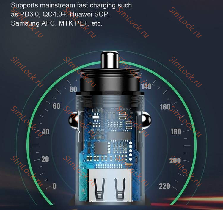 АЗУ Baseus Circular Plastic A+A 30W Dual QC3.0 Quick Car Charger, QC3.0, SCP, FCP, AFC, черный, CCALL-YD01