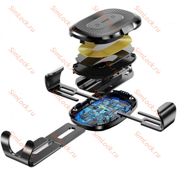 Автомобильный держатель Baseus Wireless Charger Gravity, на присоске, с беспроводной зарядкой, черный, WXYL-A01