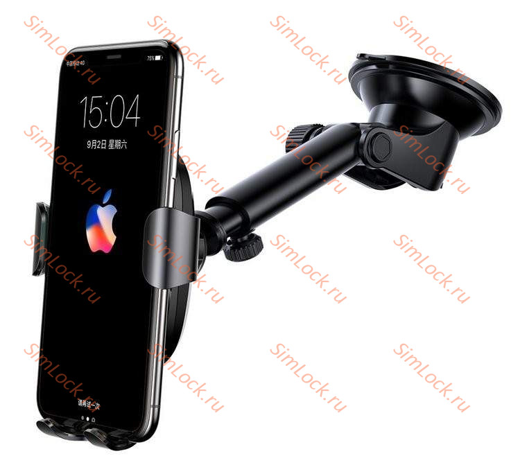 Автомобильный держатель Baseus Wireless Charger Gravity, на присоске, с беспроводной зарядкой, черный, WXYL-A01