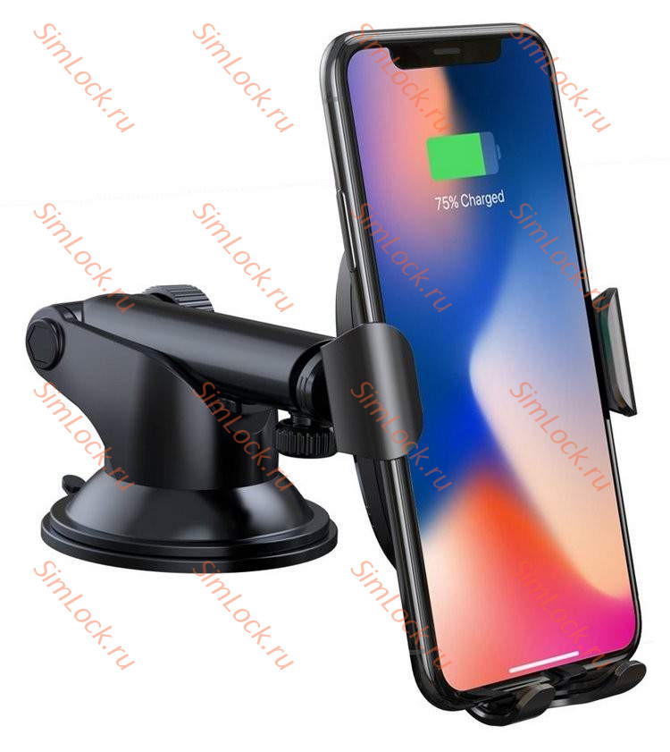 Автомобильный держатель Baseus Wireless Charger Gravity, на присоске, с беспроводной зарядкой, черный, WXYL-A01