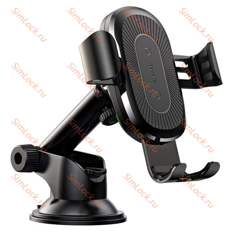 Автомобильный держатель Baseus Wireless Charger Gravity, на присоске, с беспроводной зарядкой, черный, WXYL-A01