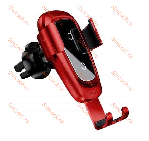 Автомобильный держатель Baseus Metal Wireless Charger Gravity, в воздуховод, с беспроводной зарядкой, красный, WXYL-B09