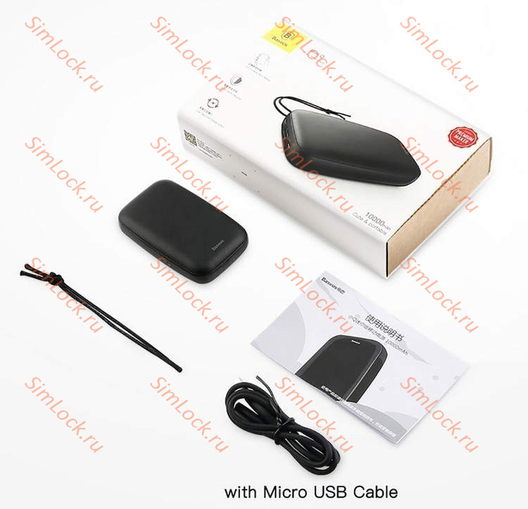 Внешний аккумулятор Baseus Mini Q, 10000 мАч, черный, PPALL-BXQ01