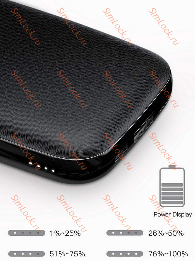 Внешний аккумулятор Baseus Mini Q, 10000 мАч, черный, PPALL-BXQ01