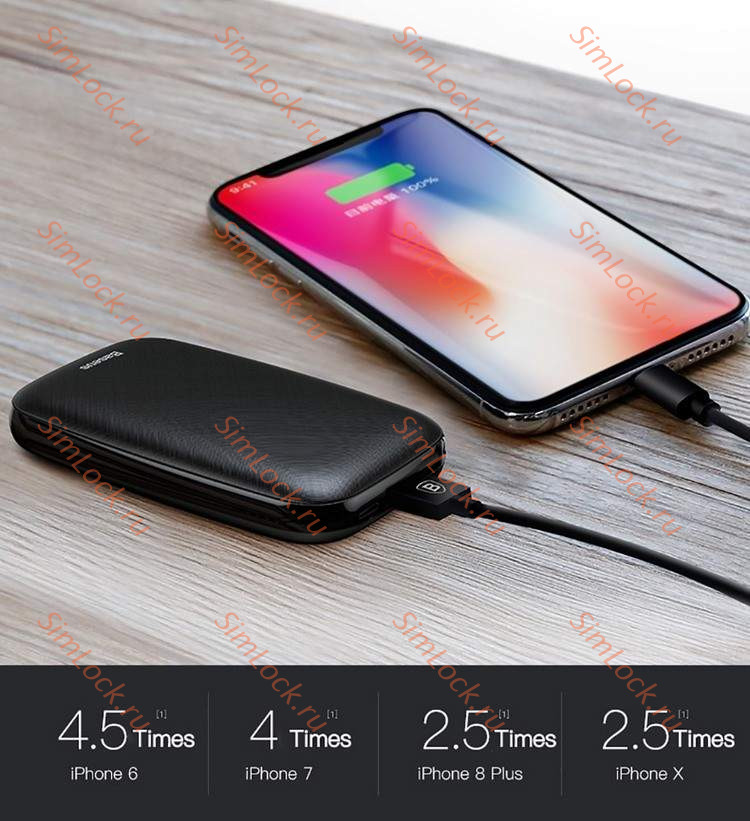 Внешний аккумулятор Baseus Mini Q, 10000 мАч, черный, PPALL-BXQ01