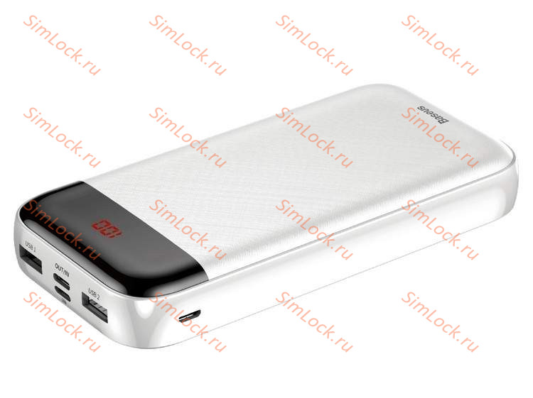 Внешний аккумулятор Baseus Mini Cu Digital Display, 20000 мАч, белый, PPALL-CKU02