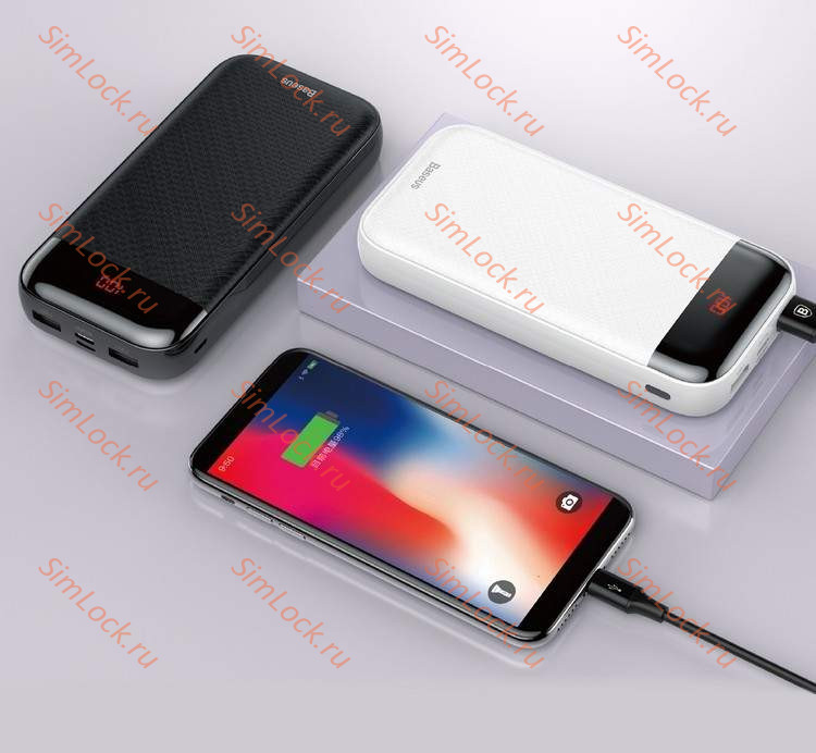 Внешний аккумулятор Baseus Mini Cu Digital Display, 20000 мАч, белый, PPALL-CKU02