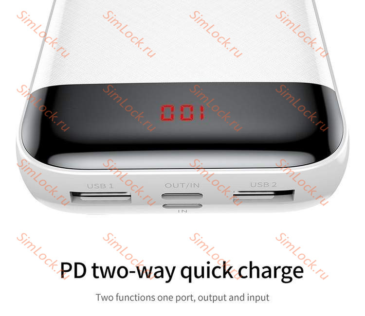 Внешний аккумулятор Baseus Mini Cu Digital Display, 20000 мАч, белый, PPALL-CKU02