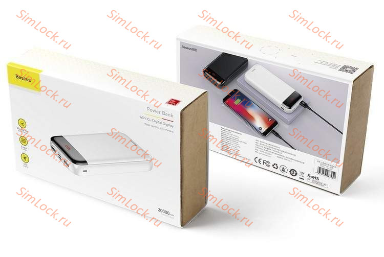 Внешний аккумулятор Baseus Mini Cu Digital Display, 20000 мАч, белый, PPALL-CKU02