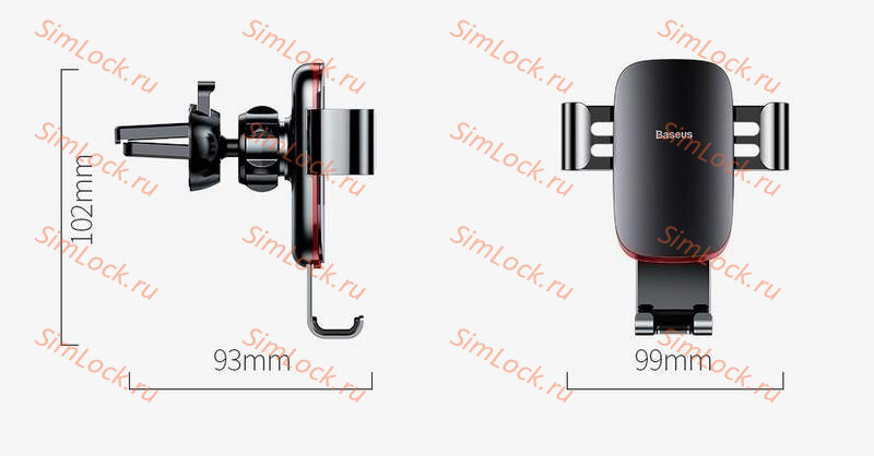 Автомобильный держатель Baseus Metal Age Gravity Car Mount, в воздуховод, черный, SUYL-D01