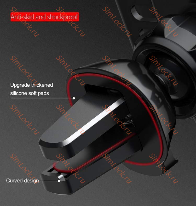 Автомобильный держатель Baseus Metal Age Gravity Car Mount, в воздуховод, красный, SUYL-D09