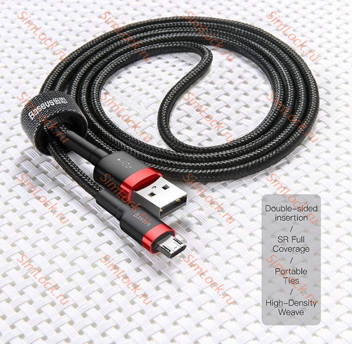 Кабель USB - micro USB Baseus Cafule 1.5A 200см Red+Red, CAMKLF-C09