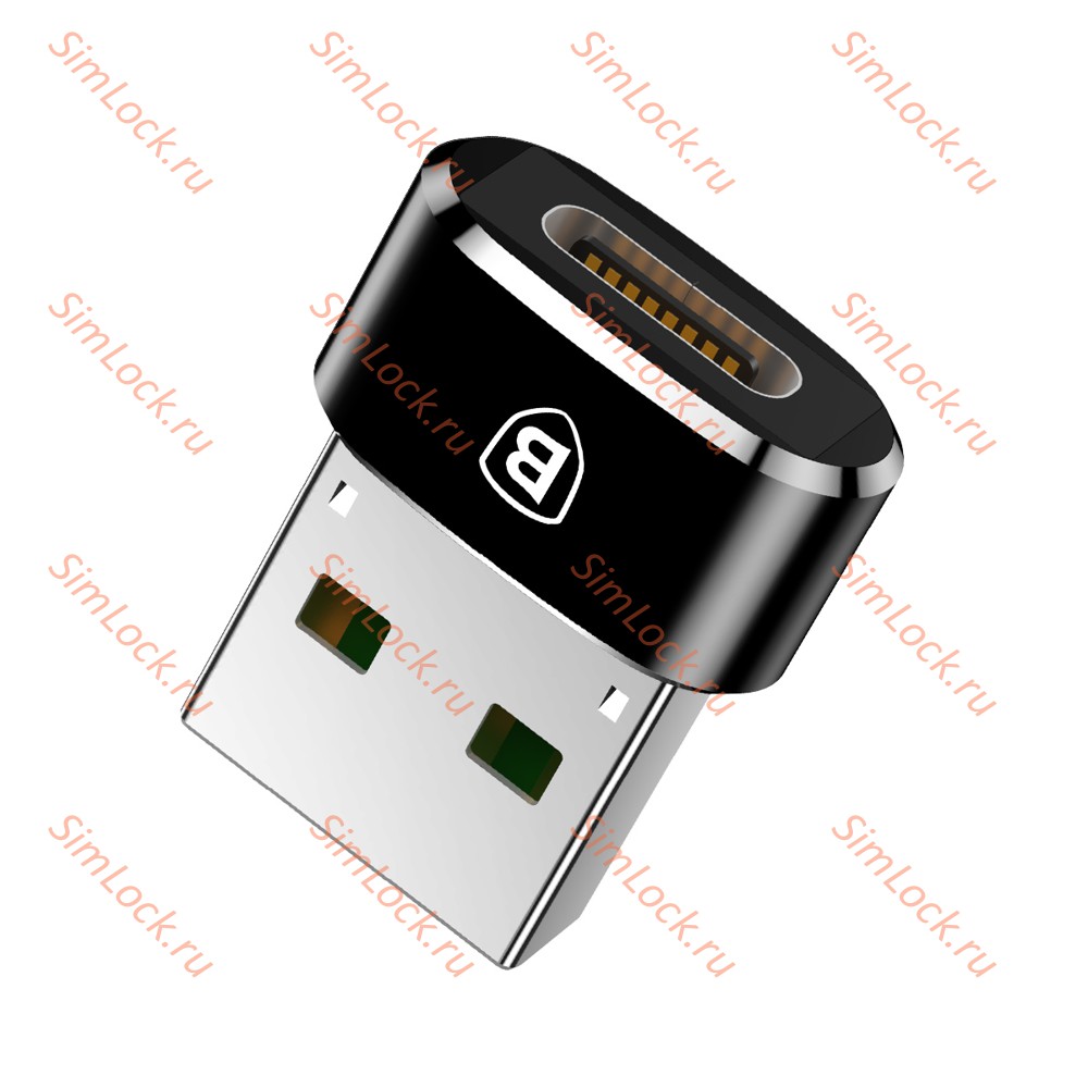 Адаптер Baseus USB Male To Type-C Female Adapter Converter 5A Black, CAAOTG-01