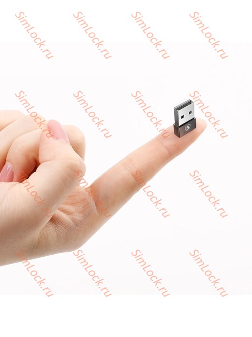 Адаптер Baseus Exquisite USB Male to Type-C Female Adapter Converter 2.4A Black, CATJQ-A01