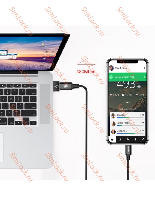 Адаптер Baseus Exquisite USB Male to Type-C Female Adapter Converter 2.4A Black, CATJQ-A01