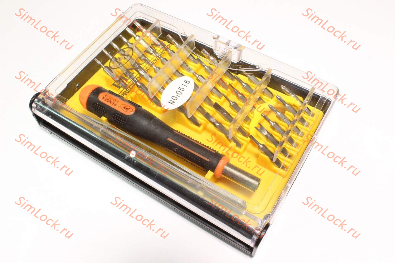 Отвертка PX-0516, 30 сменных насадок и пинцет