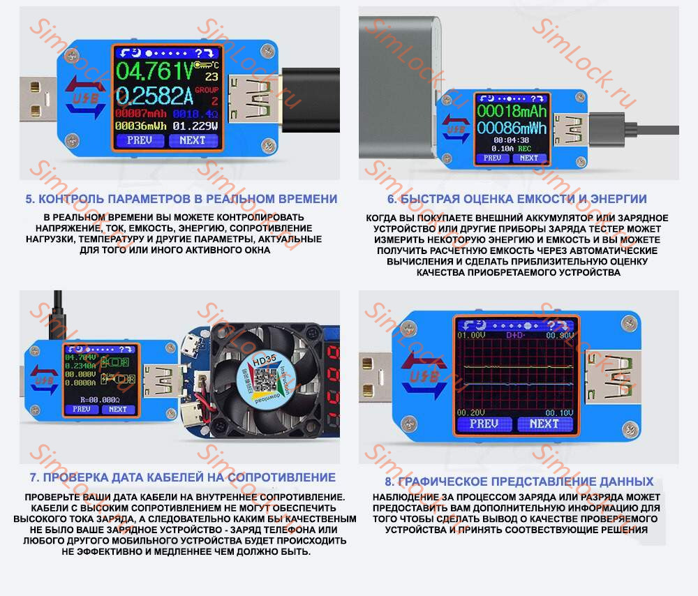 USB тестер Ruideng RD-UM25C