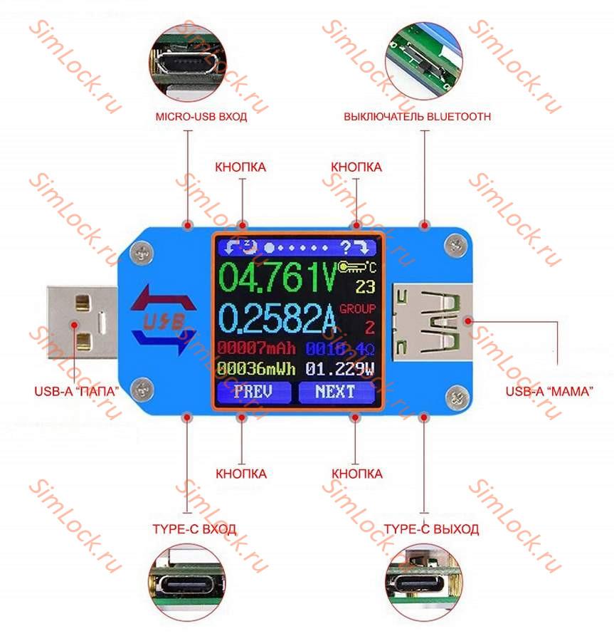 USB тестер Ruideng RD-UM25C