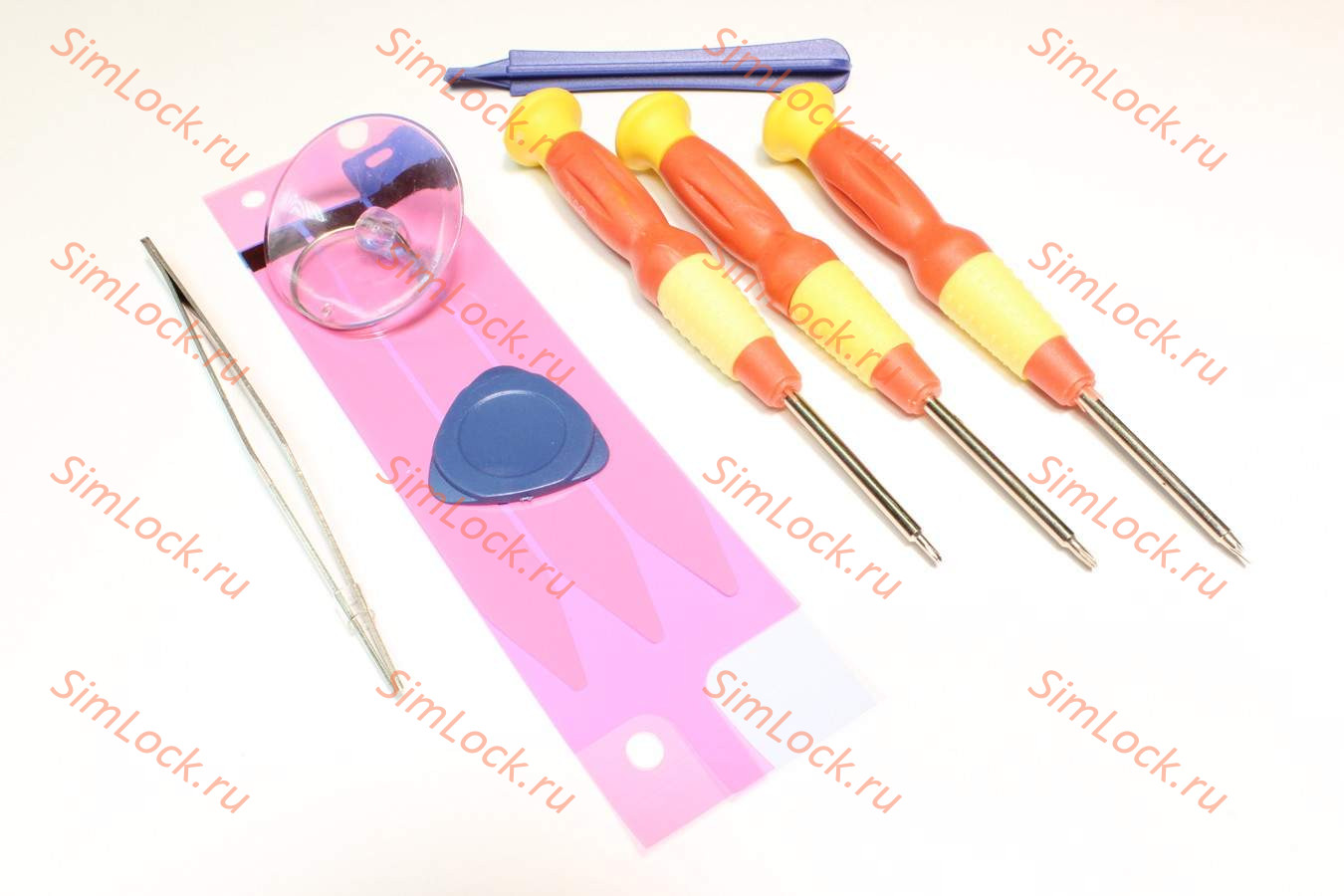 Набор инструментов Baseus для разбора iPhone 7+, T0,8, Y0,6, крестовая 1,5, пинцет, присоска, две пластиковые лопатки и скотч для аккумулятора, ACDM-IP7P