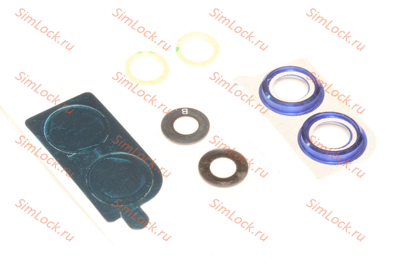 Стекло камеры Honor 8X (JSN-L21) с синей рамкой