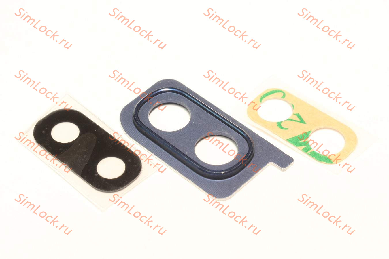 Стекло камеры Samsung A205FN Galaxy A20 с синей рамкой