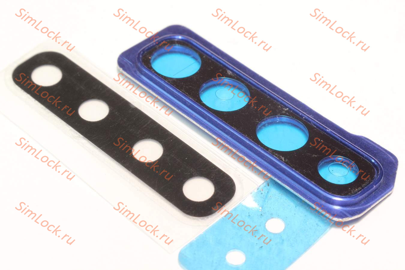 Стекло камеры Samsung A920F/DS Galaxy A9 с синей рамкой