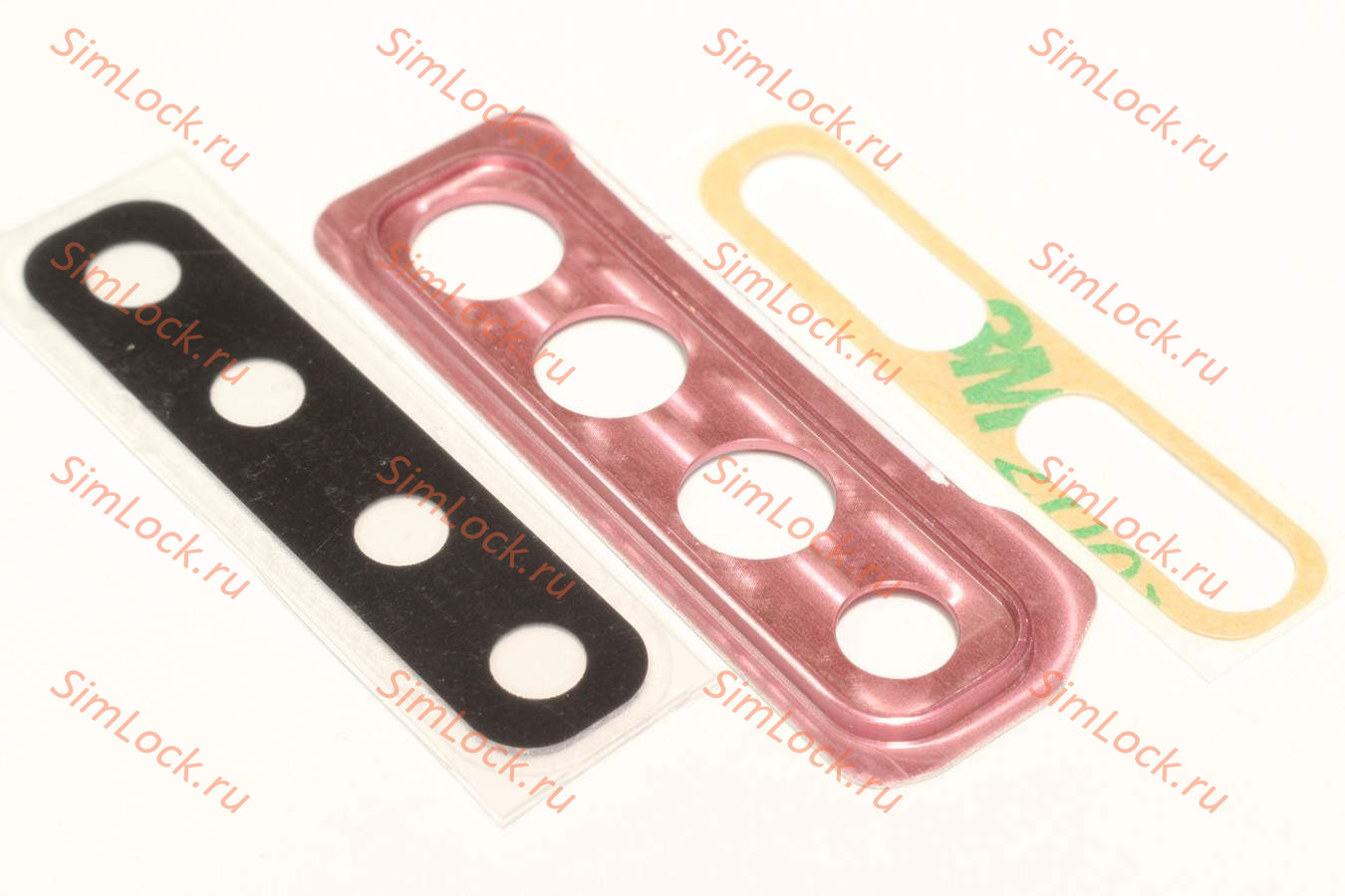 Стекло камеры Samsung A920F/DS Galaxy A9 с розовой рамкой